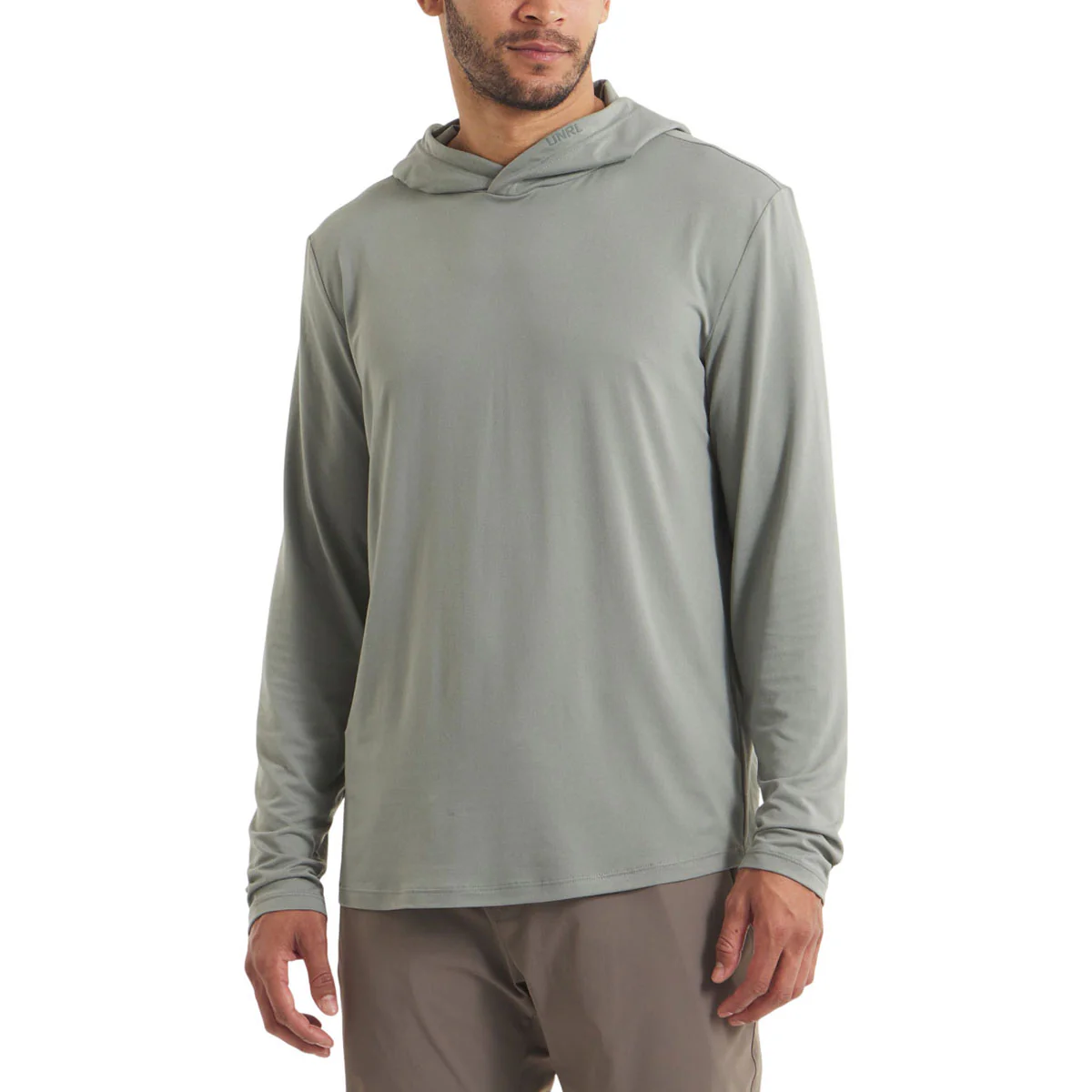 UNRL Men's Eucalyptus Ultra Hooded Long Sleeve - Image 3