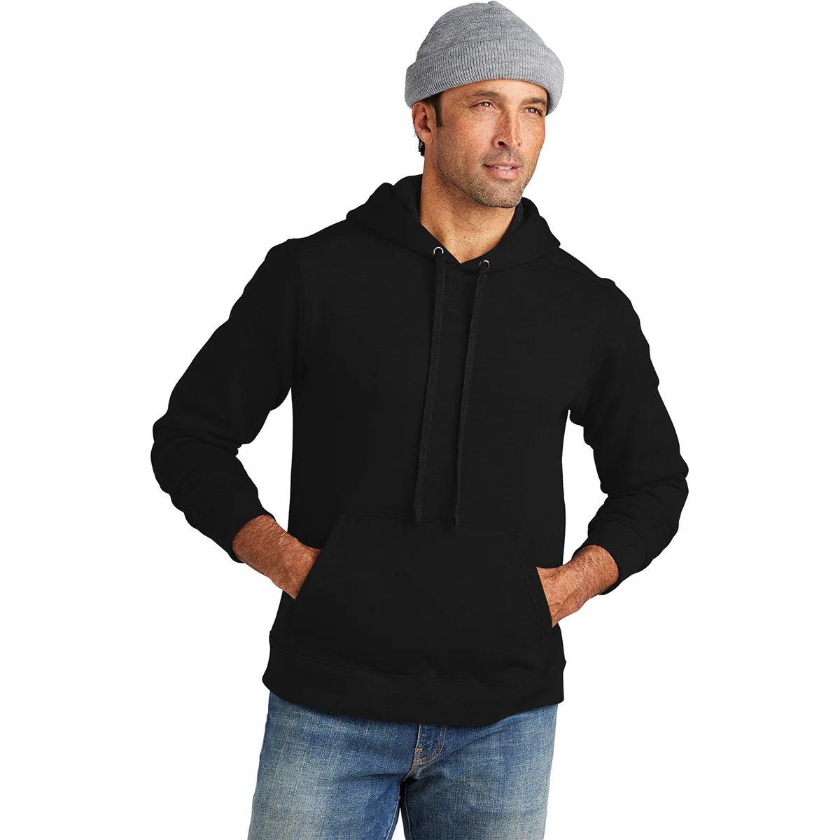 Volunteer Knitwear Men's Deep Black Chore Fleece Pullover Hoodie - Image 3
