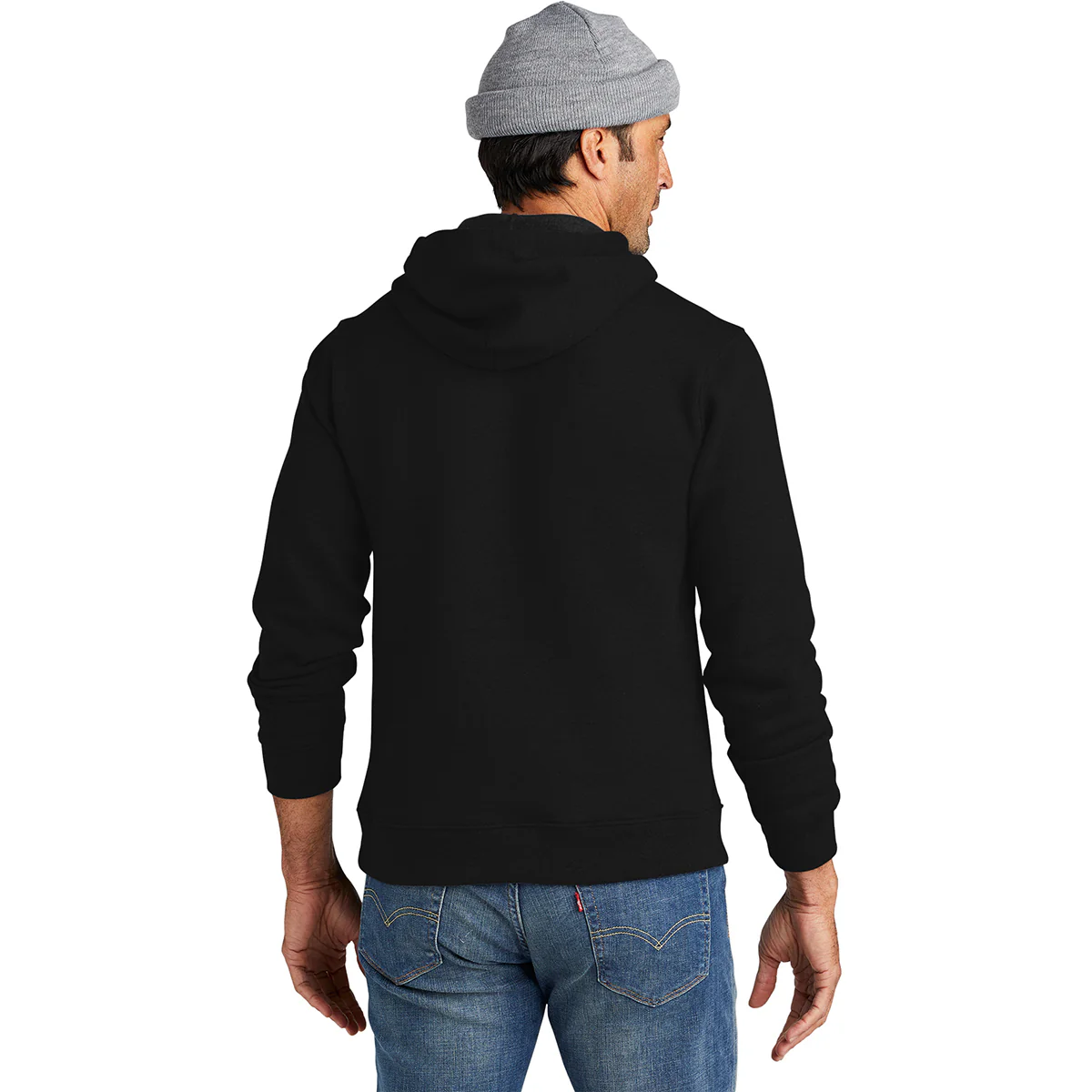 Volunteer Knitwear Men's Deep Black Chore Fleece Pullover Hoodie - Image 4