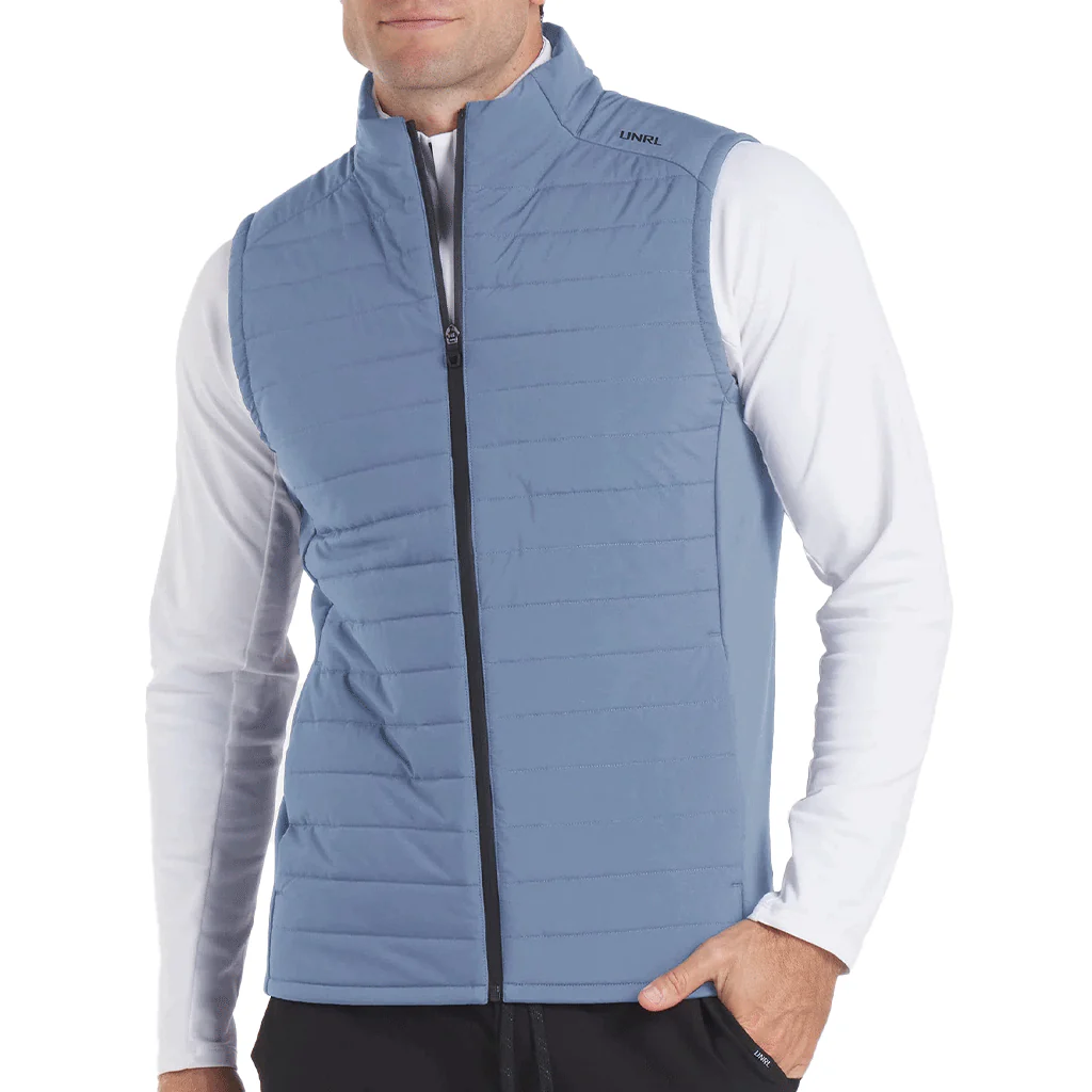 UNRL Men's Storm Blue Vancouver Quilted Vest - Image 3