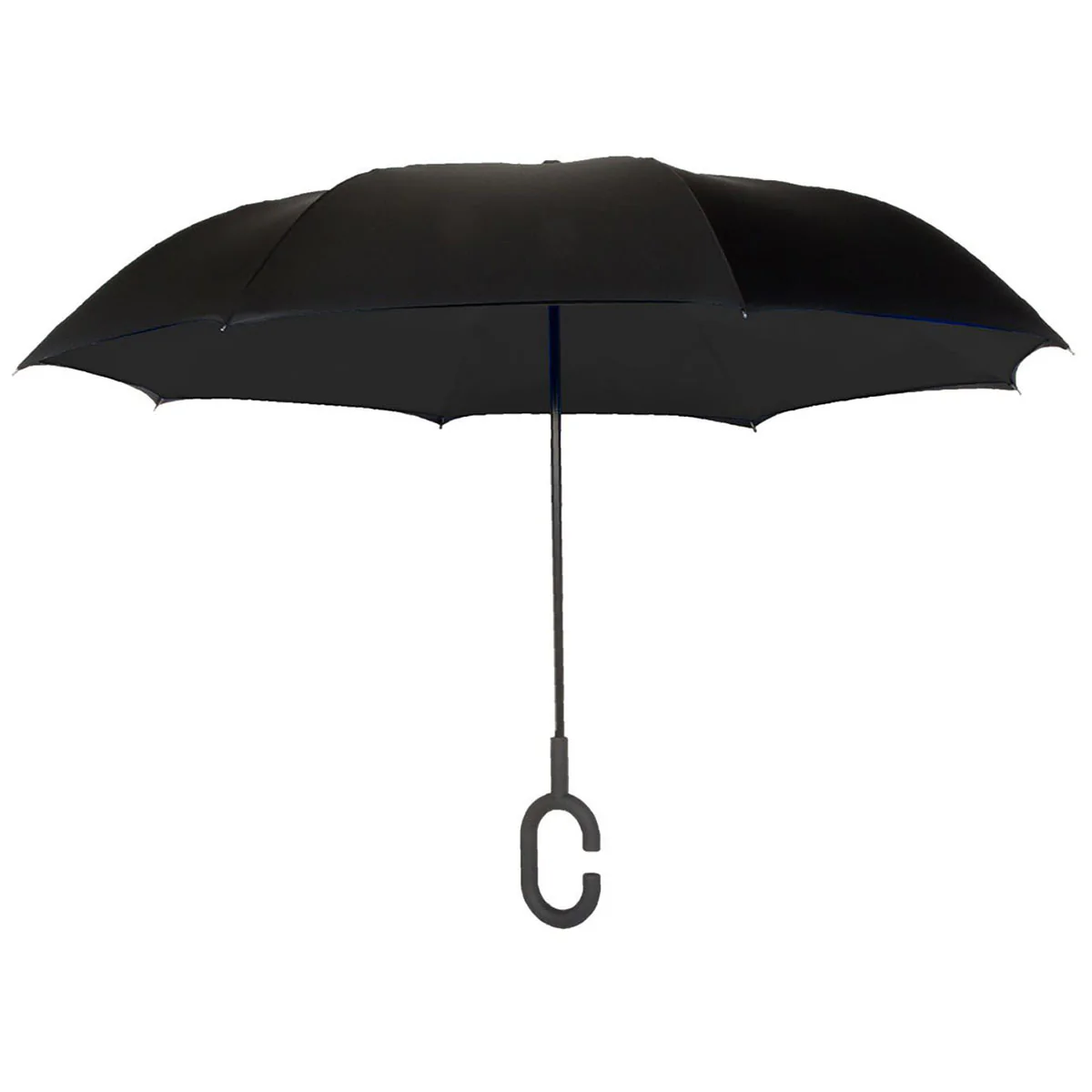 Shed Rain Black/Black - 2024 UnbelievaBrella 48" Reverse-Close Manual Stick Umbrella (Solids)