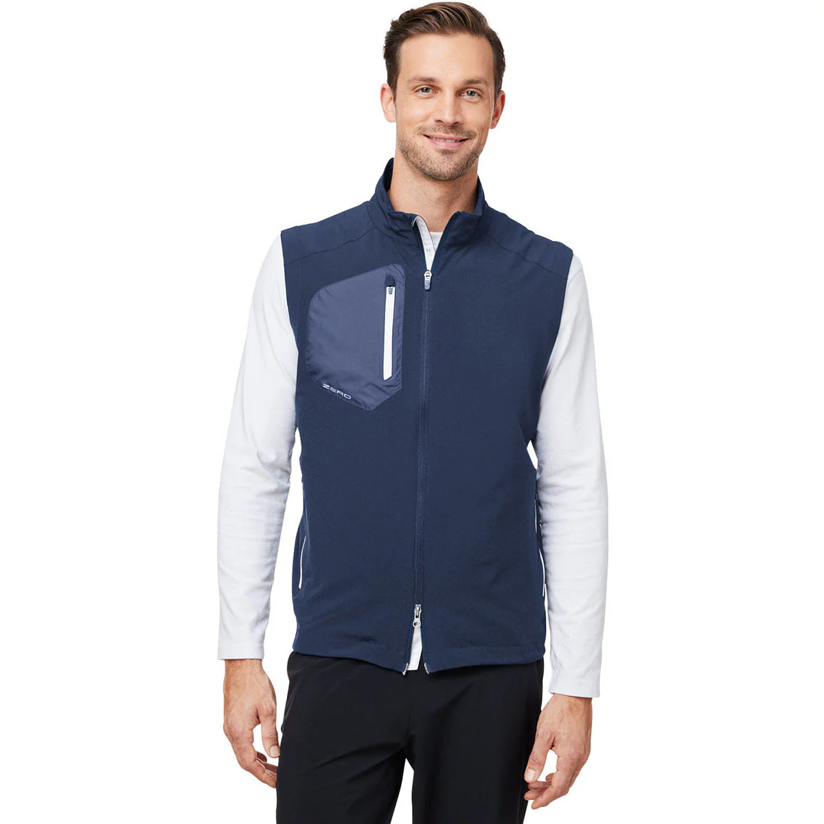 Zero Restriction Men's Navy Full-Zip Vest - Image 4
