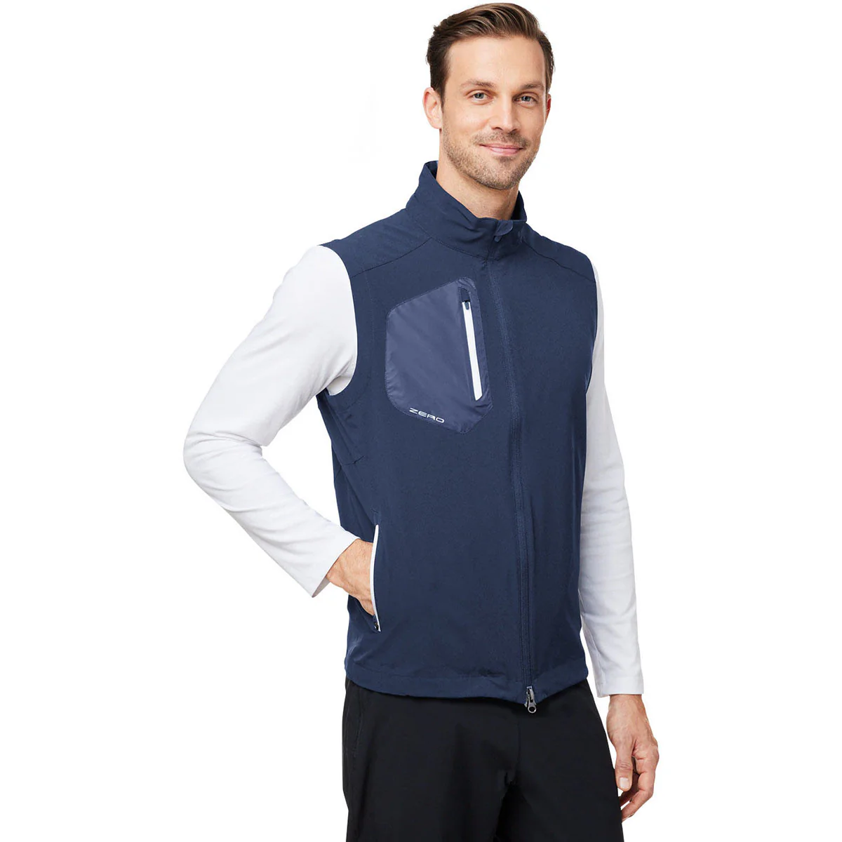 Zero Restriction Men's Navy Full-Zip Vest - Image 6