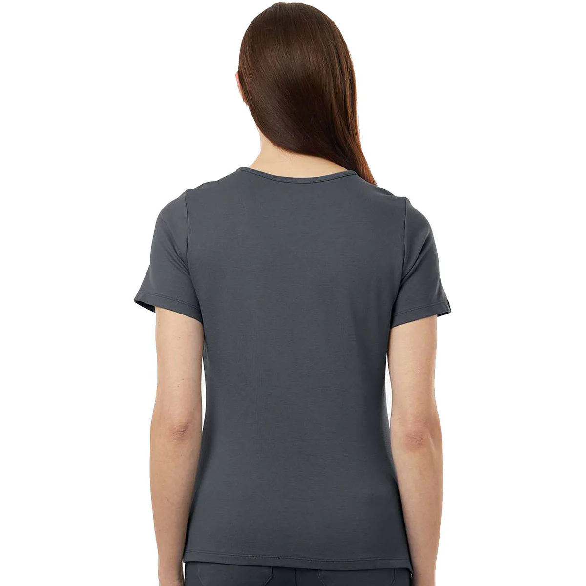 Jaanuu Women's Carbon Grey Cesi Ultrasoft Scrub V-Neck Top - Image 4