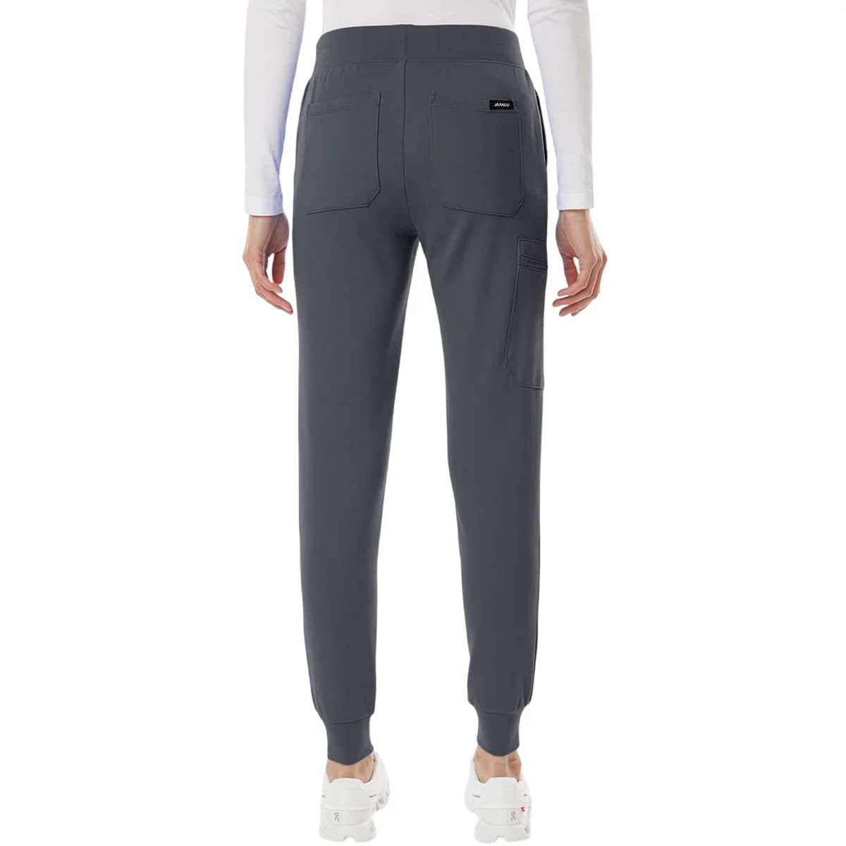 Jaanuu Women's Carbon Grey Rubi Ultrasoft Scrub Joggers - Image 4