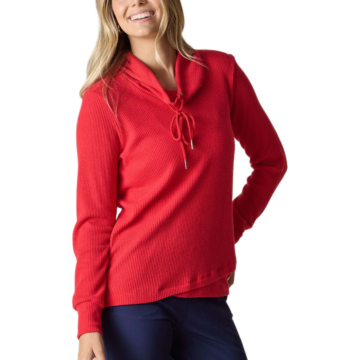 Straight Down Women's Flame Red Misty Top - Image 2