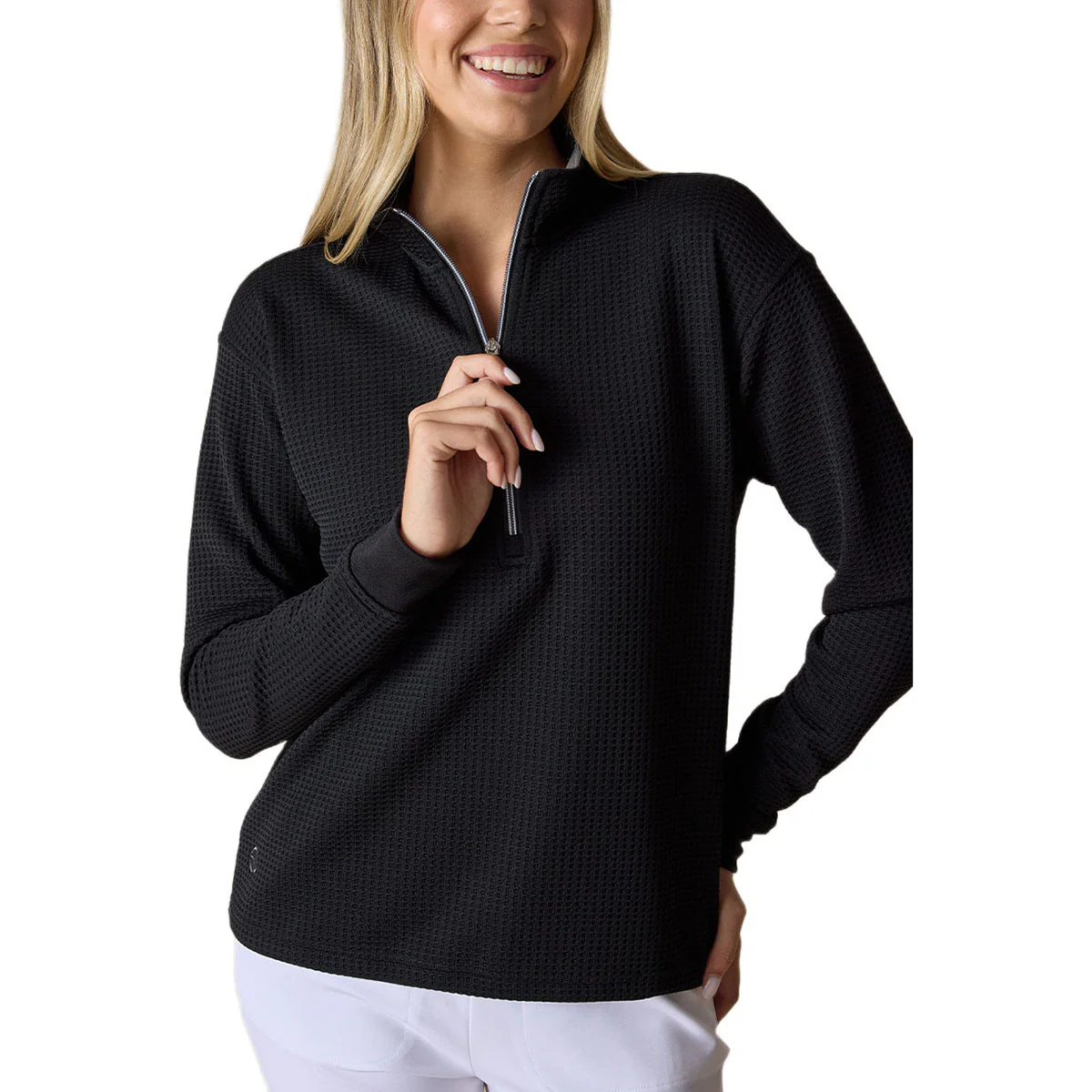 Straight Down Women's Black Opal Half Zip - Image 2