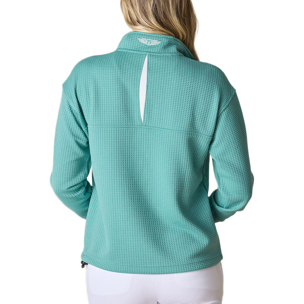 Straight Down Women's Sea Green Opal Half Zip - Image 3