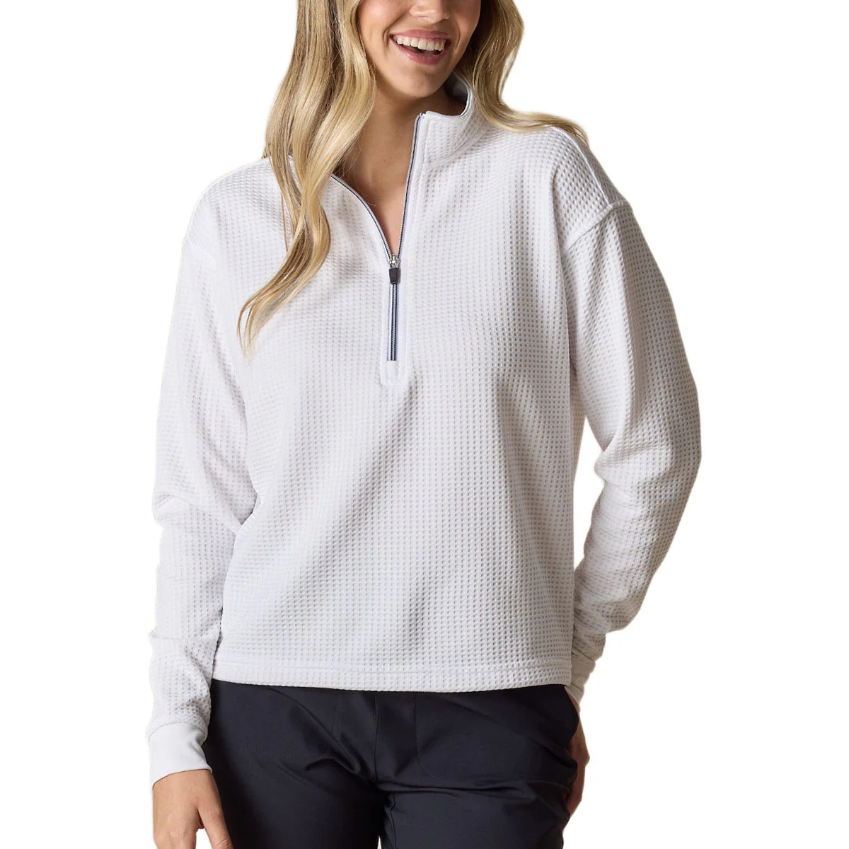 Straight Down Women's White Opal Half Zip - Image 2