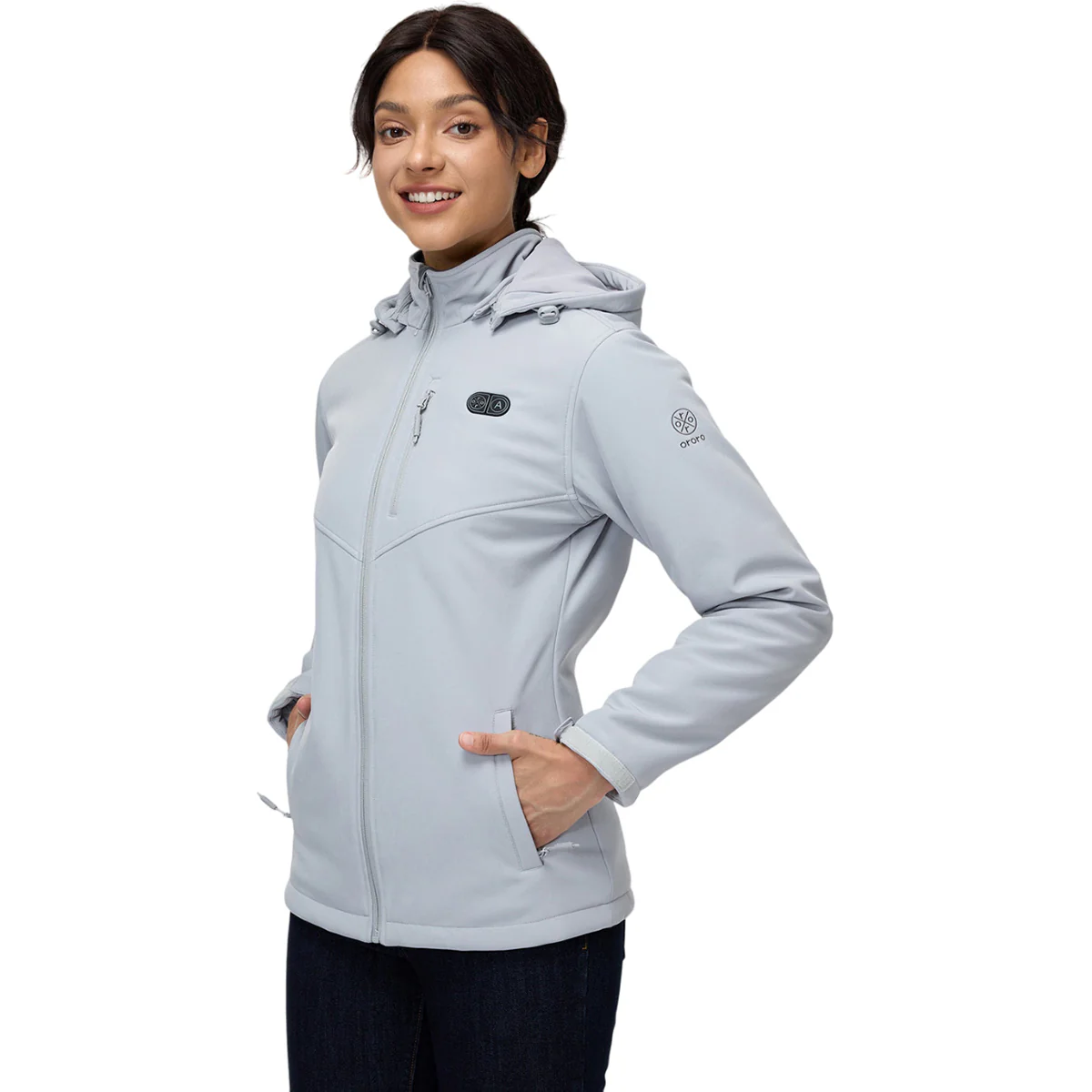 Ororo Women's Grey 5-Zone Heated Jacket - Image 3