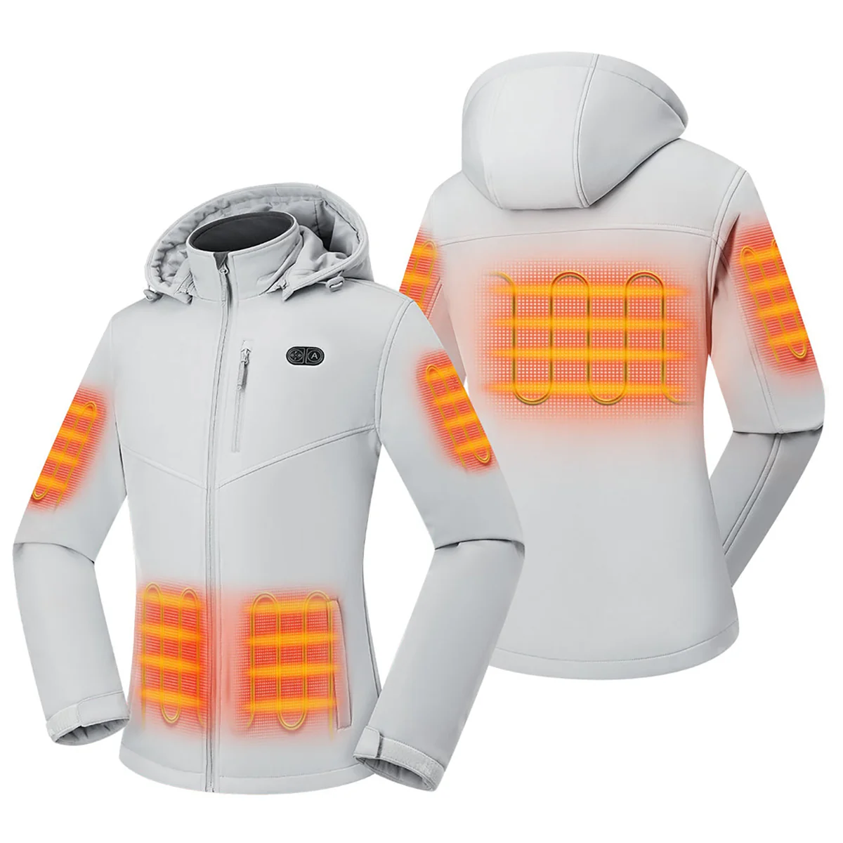 Ororo Women's Grey 5-Zone Heated Jacket - Image 4