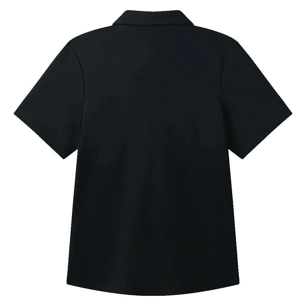 UNRL Women Black Short Sleeve Pique Pro Polo - Image 2