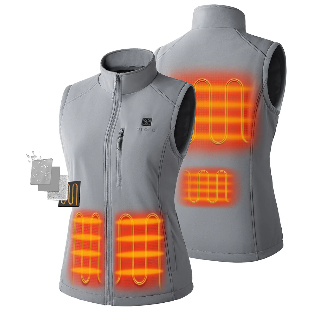 Ororo Women's Grey Heated Softshell Vest - Image 4