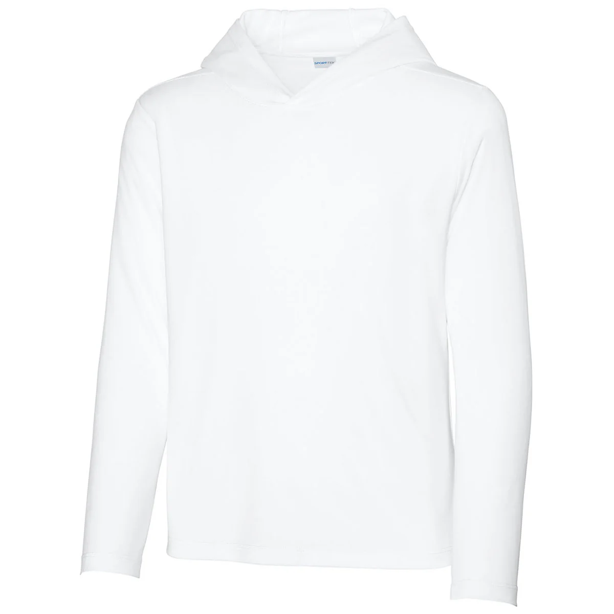 Sport-Tek Youth White Posi-UV Pro Long Sleeve Hoodie