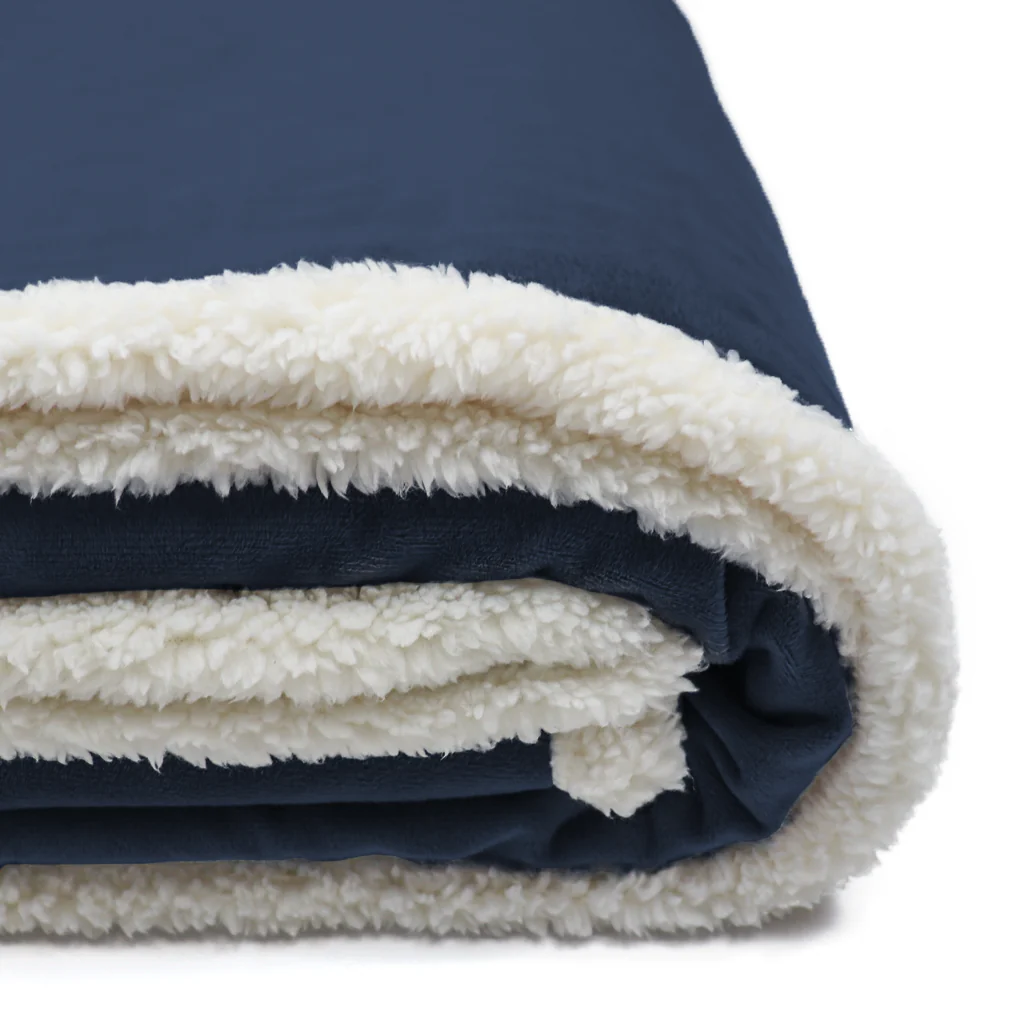 48-Hour Zusa Navy/Ivory Oversized Sherpa ZZZs Blanket - Image 6